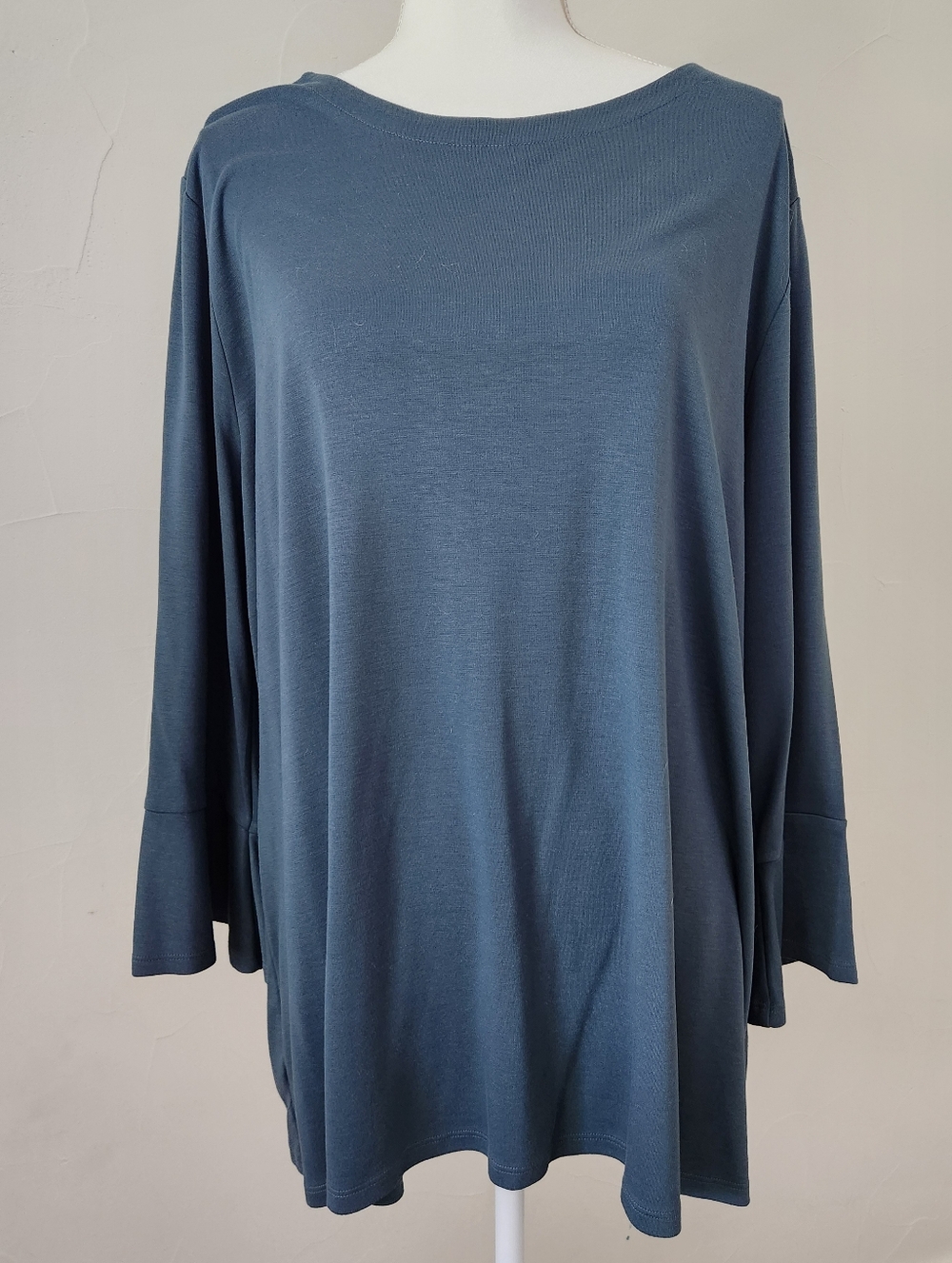LOFT Slate Blue 3/4 Sleeve Boatneck Top